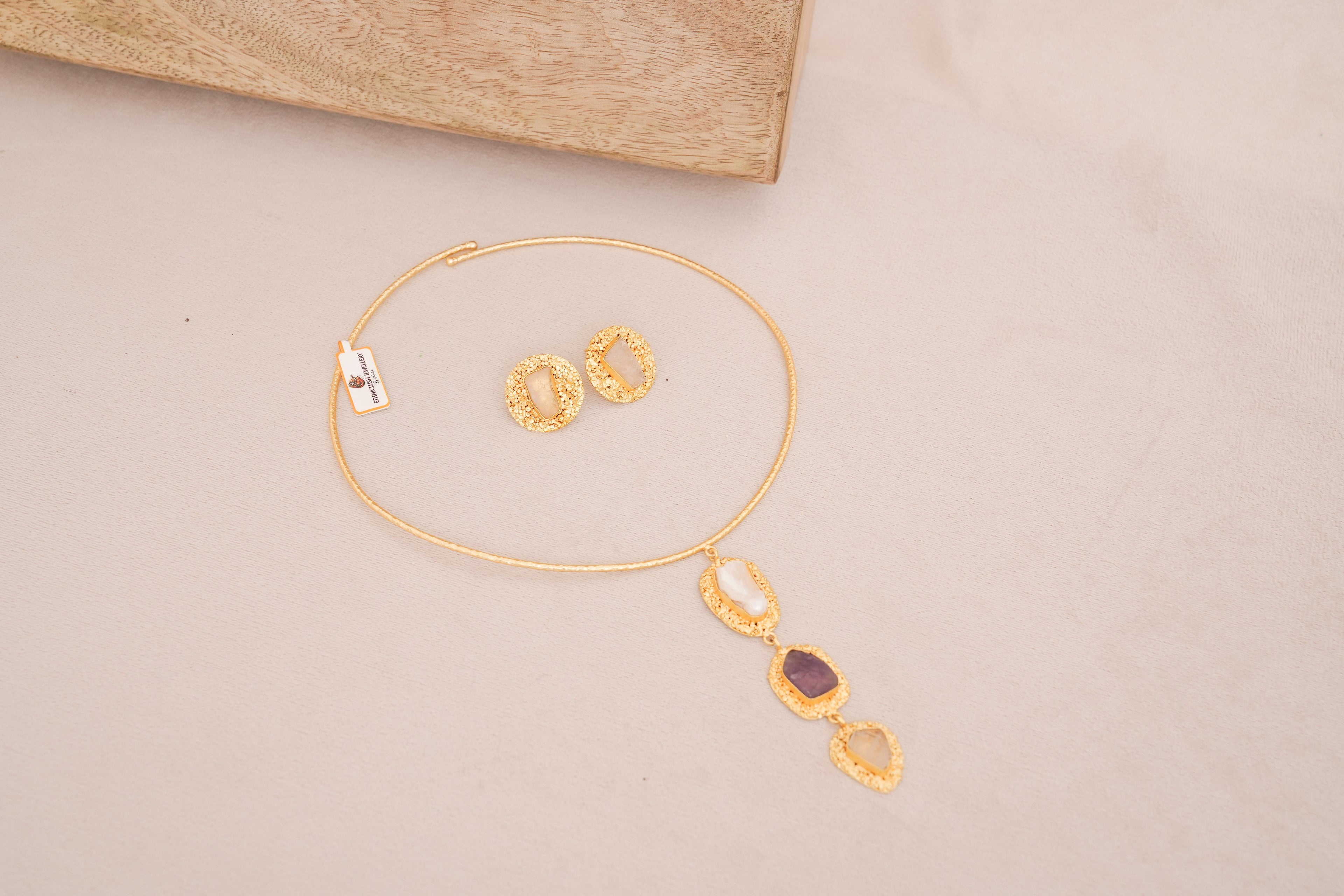 Raw stone Cascade Statement Hasli Set
