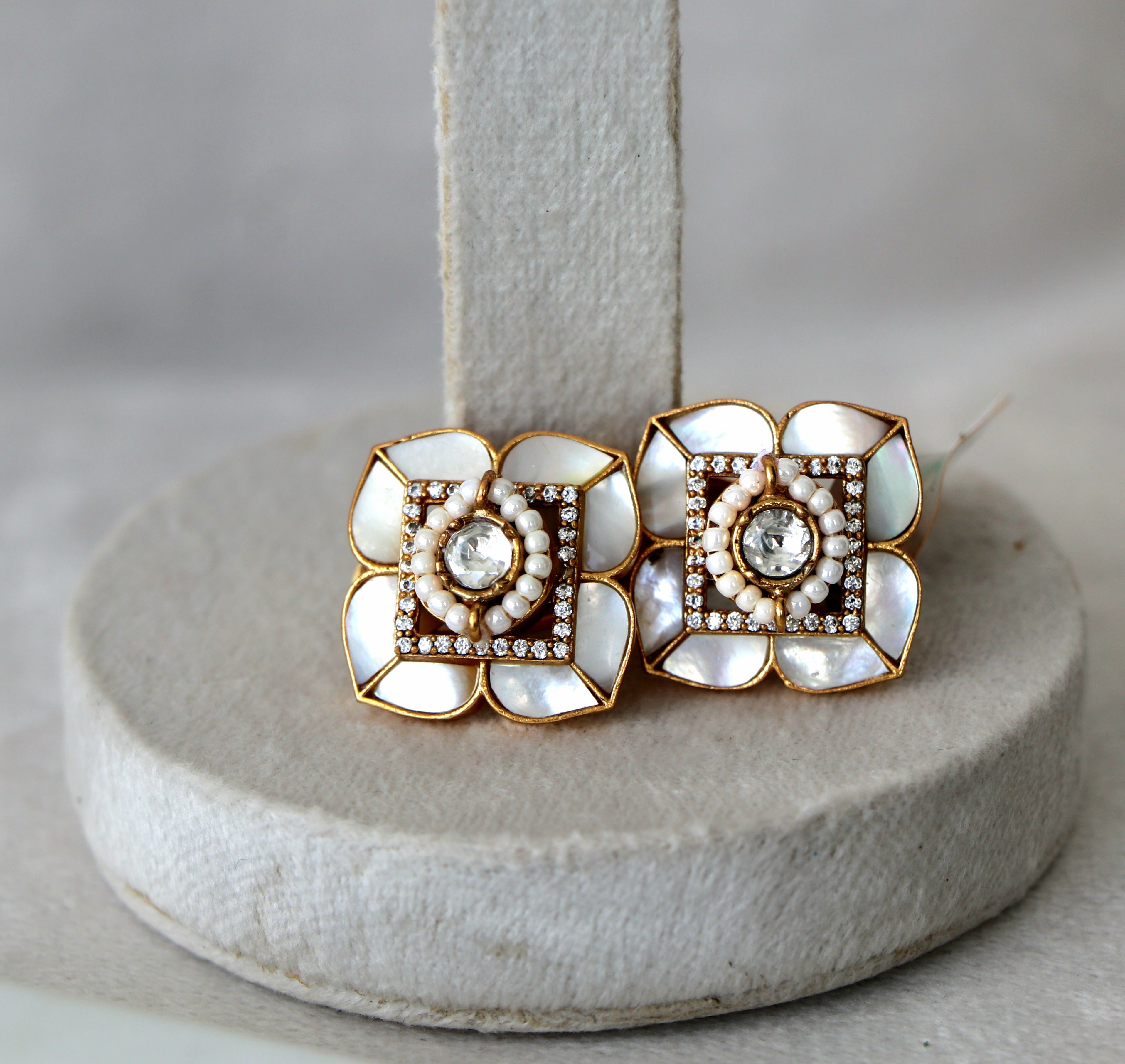 Pearl Bloom Crystal Earrings