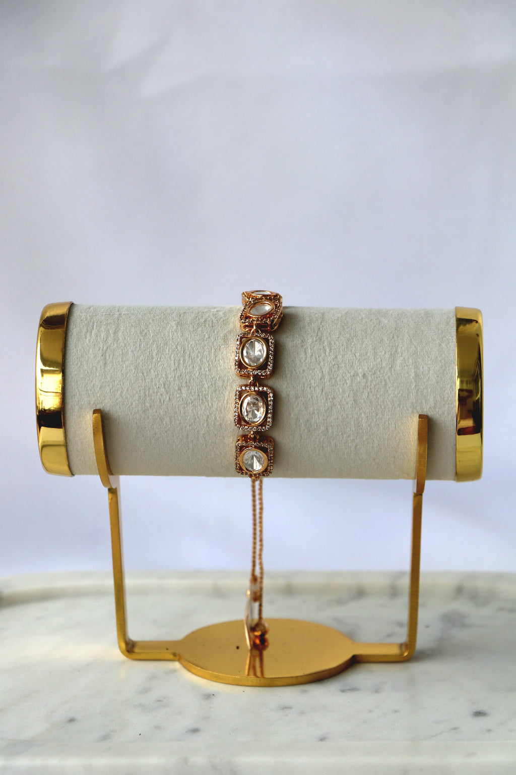 Geometric Kundan Adjustable Bracelet