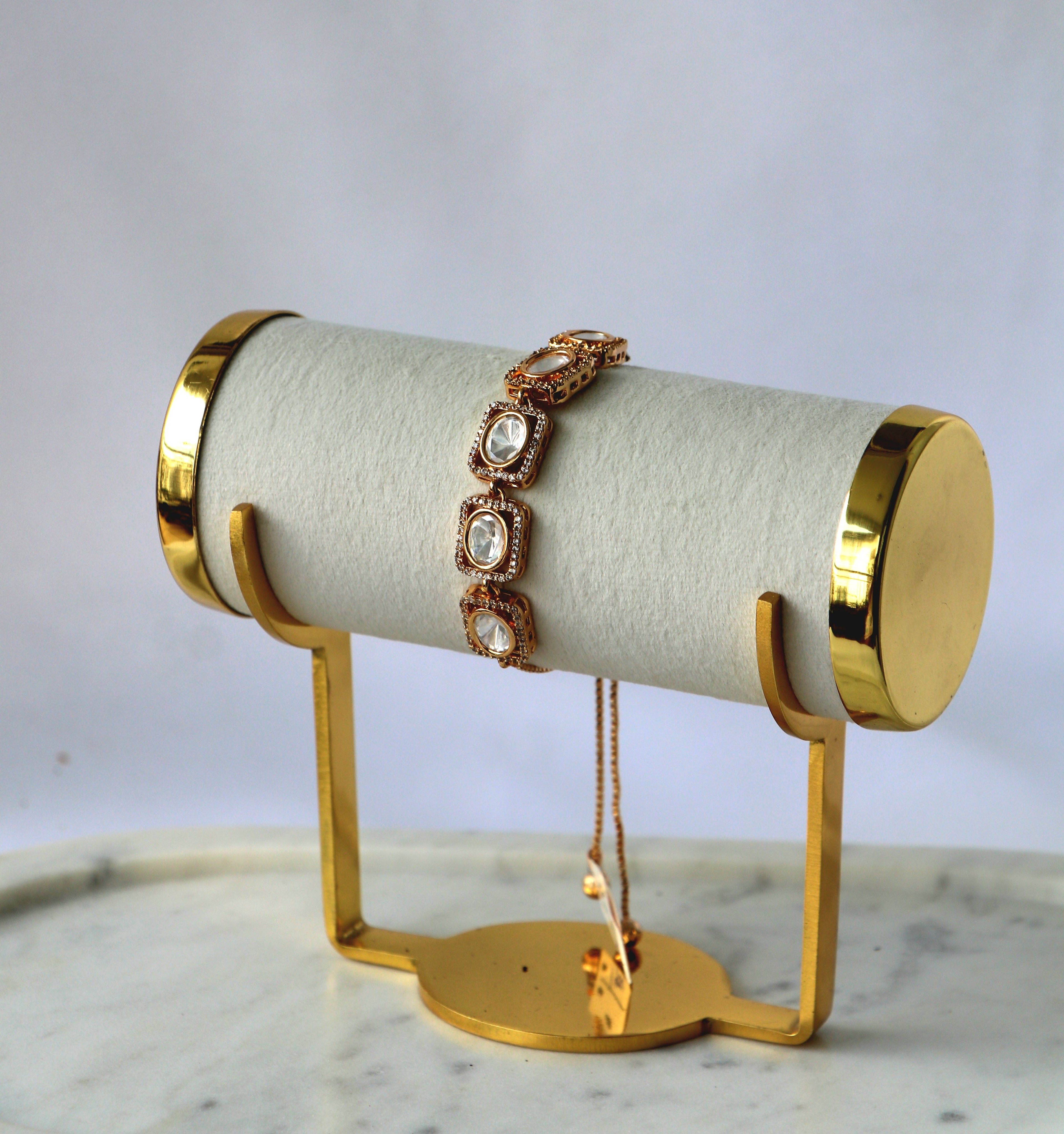 Geometric Kundan Adjustable Bracelet