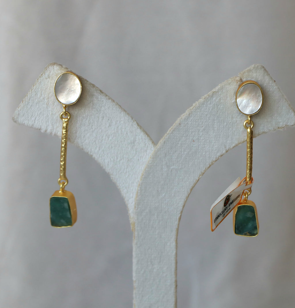 Drop Raw Stone Earrings
