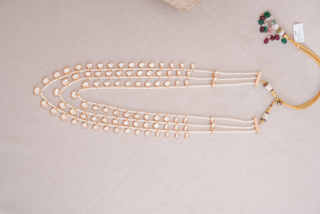 Pearl Strand Polki Layered Necklace