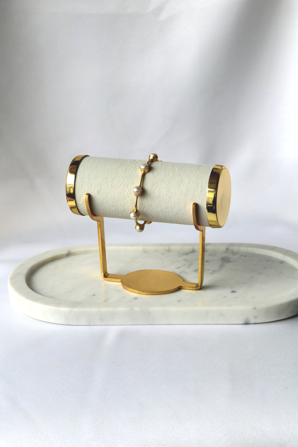 Contemporary Minimalist Pearl Open Cuff Bracelet