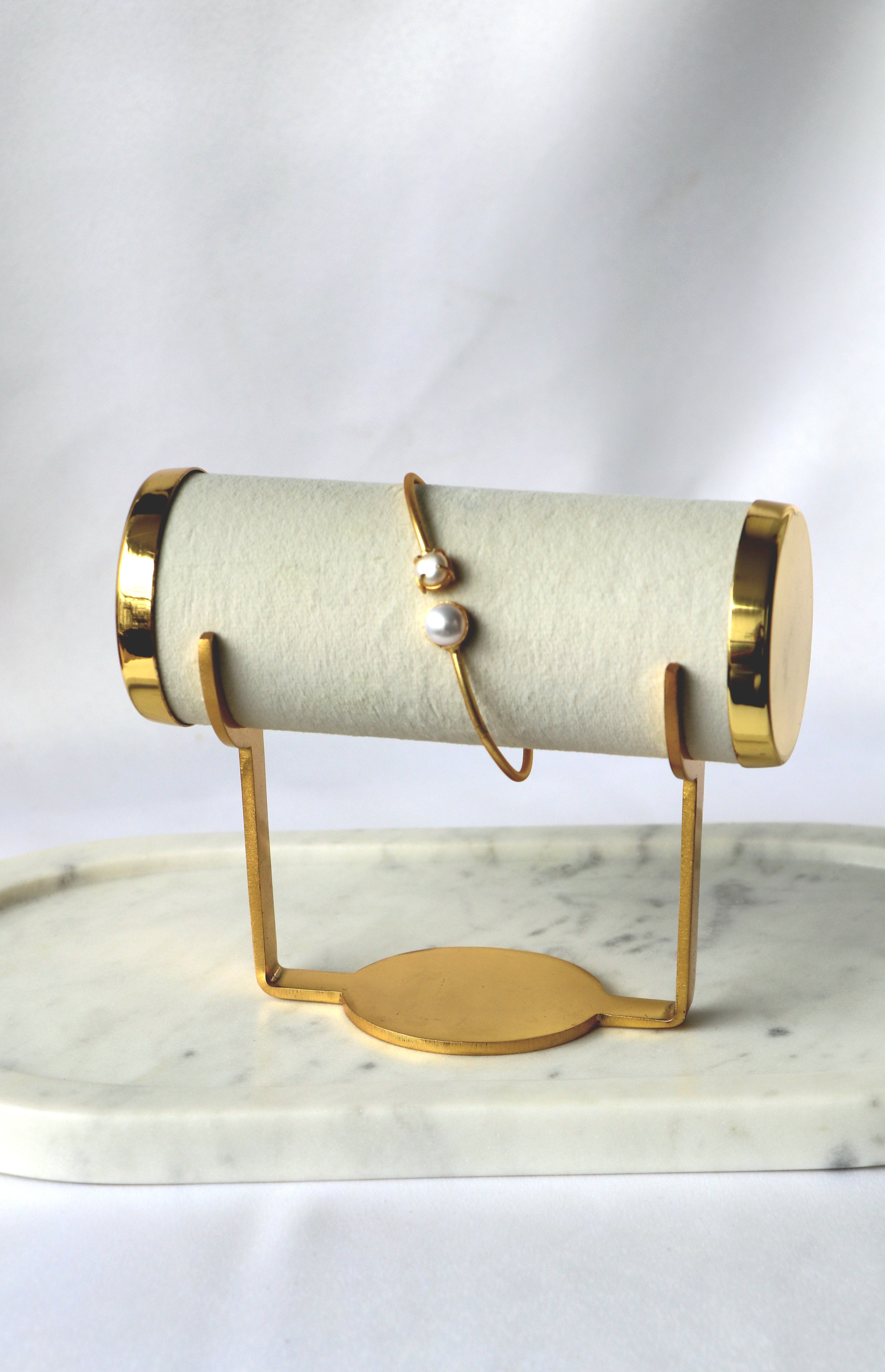 Minimal Pearl Open Cuff Bracelet