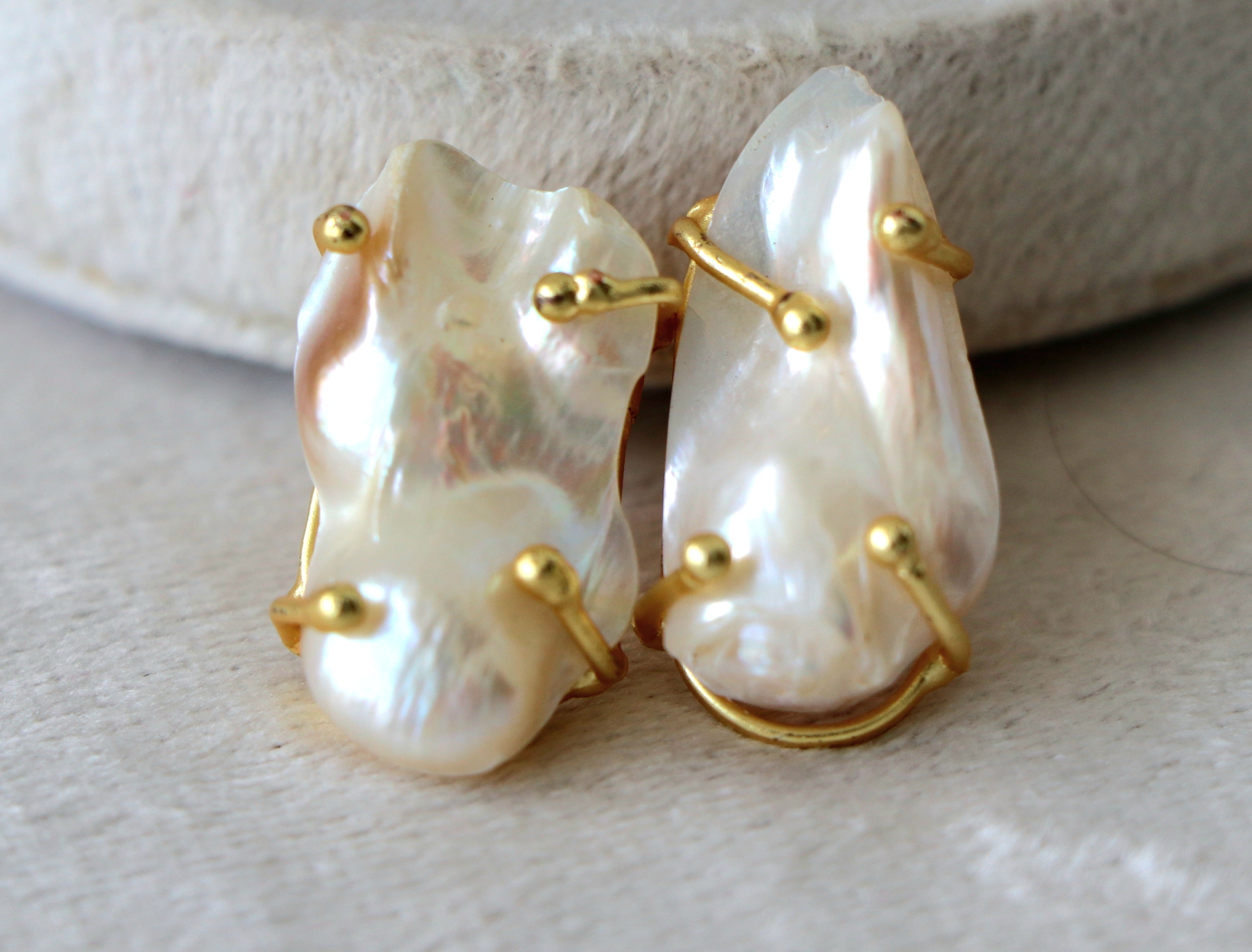 Baroque Pearl Stud Earrings