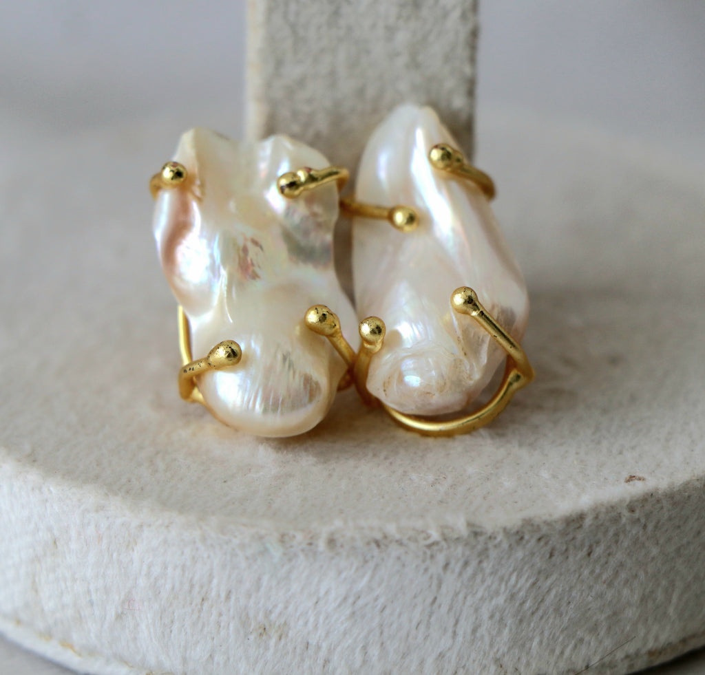 Baroque Pearl Stud Earrings