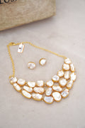 Handcrafted Baroque Freshwater  Pearl Layered statement Necklace