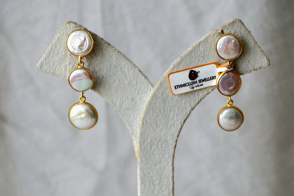 Pearl Reverie Triple Drop Earrings