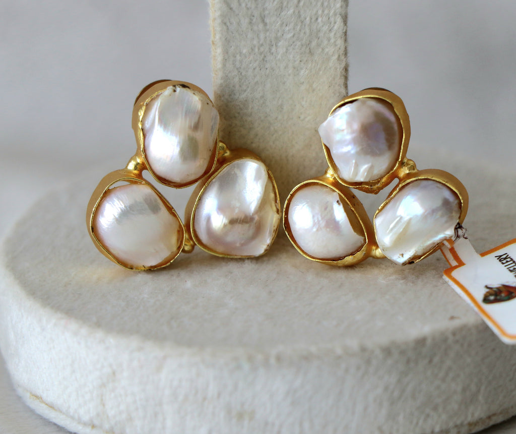 Pearl Triad Earrings