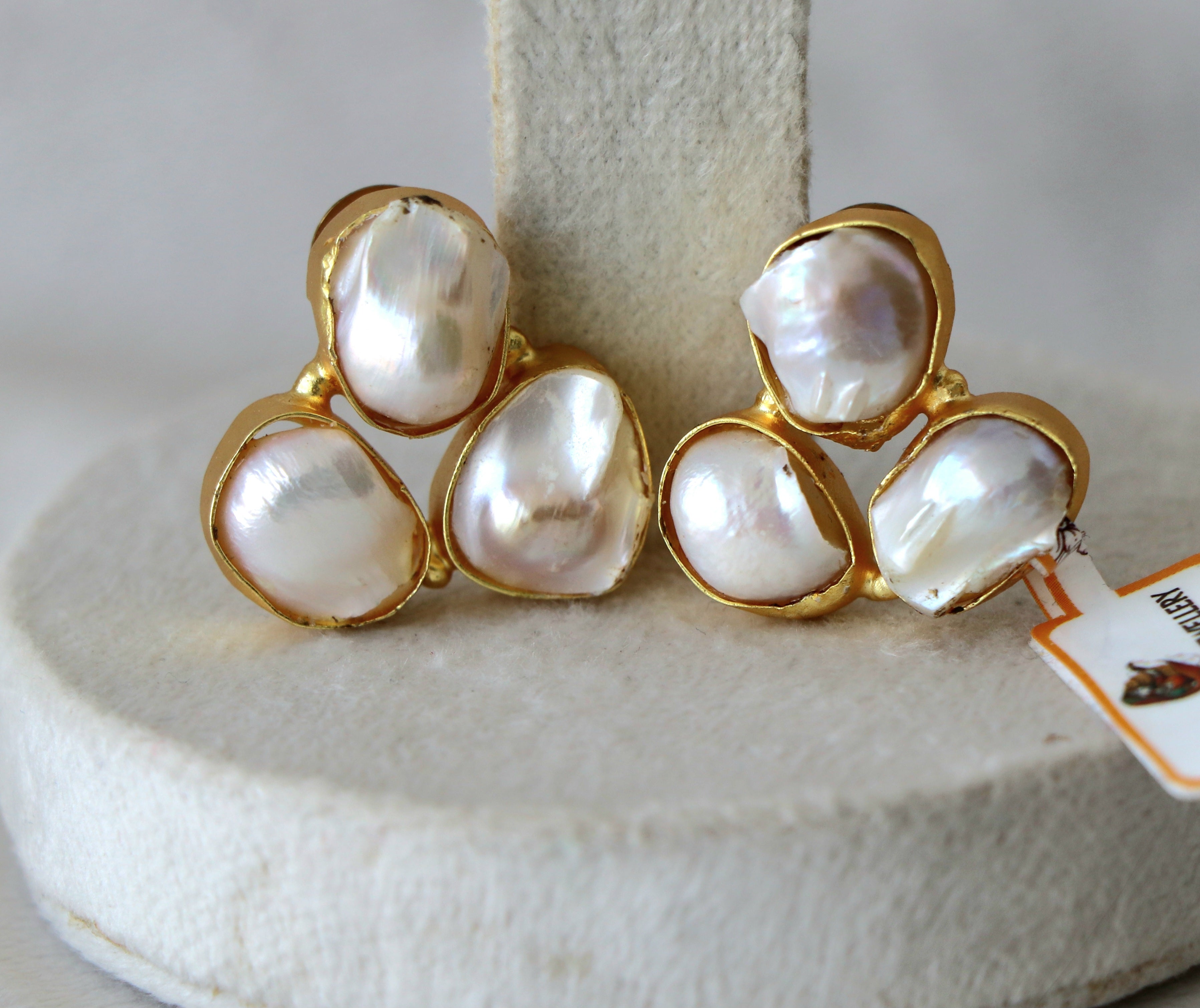 Pearl Triad Earrings