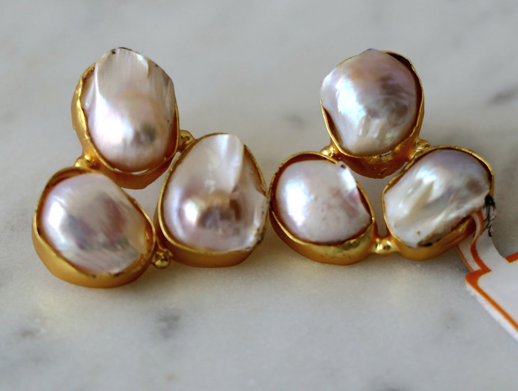 Pearl Triad Earrings