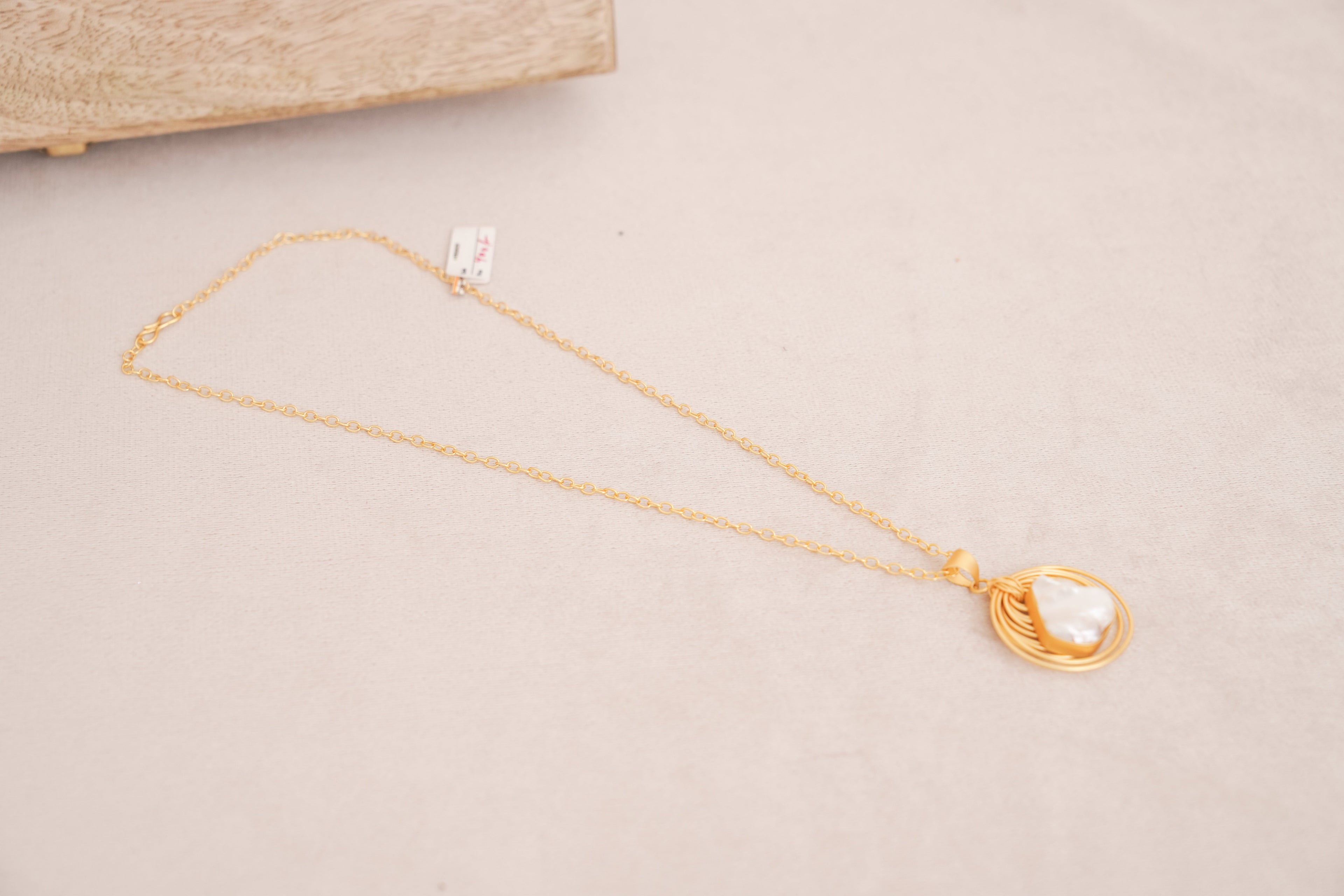 Pearl Wave Pendant Necklace