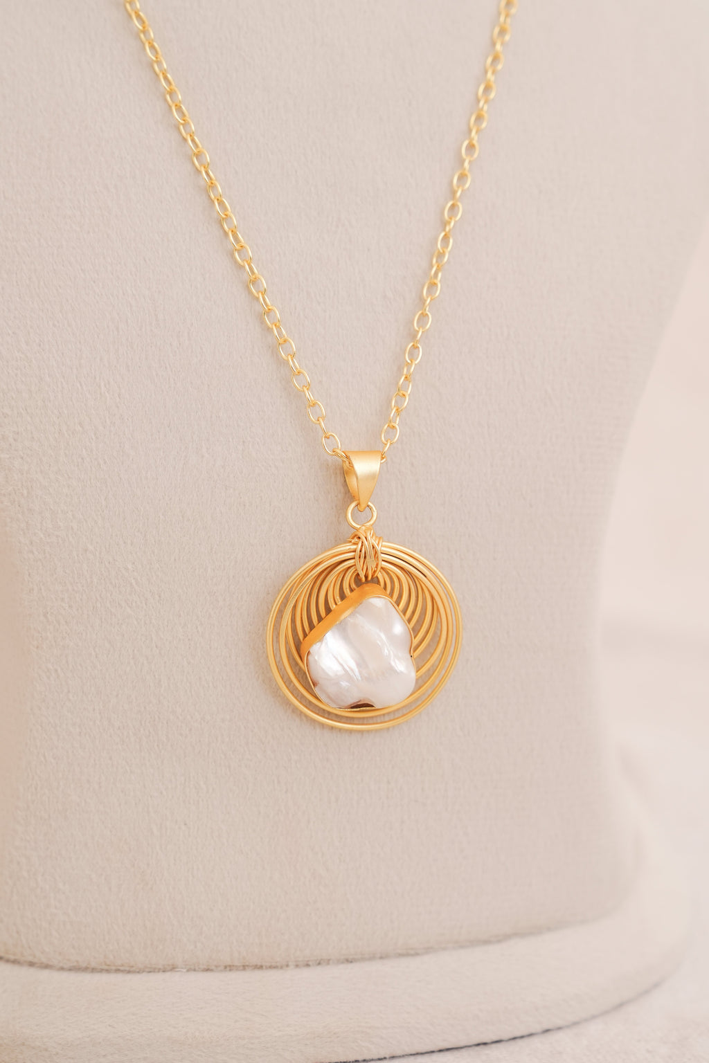 Pearl Wave Pendant Necklace