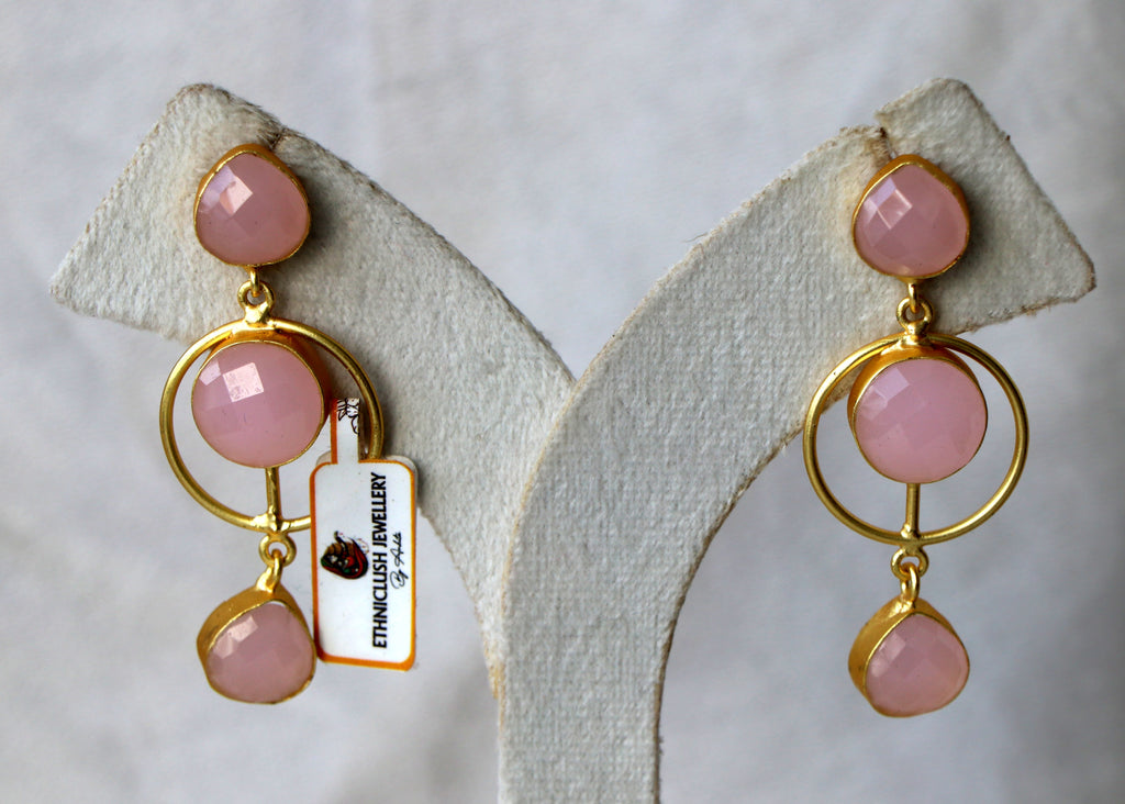 Pink Cascade Gemstone Earrings