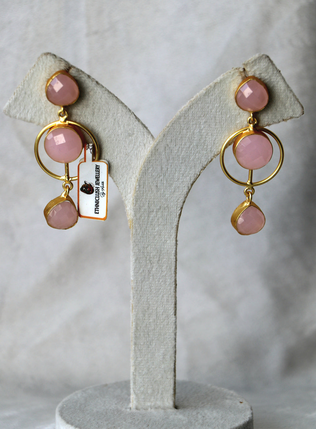 Pink Cascade Gemstone Earrings