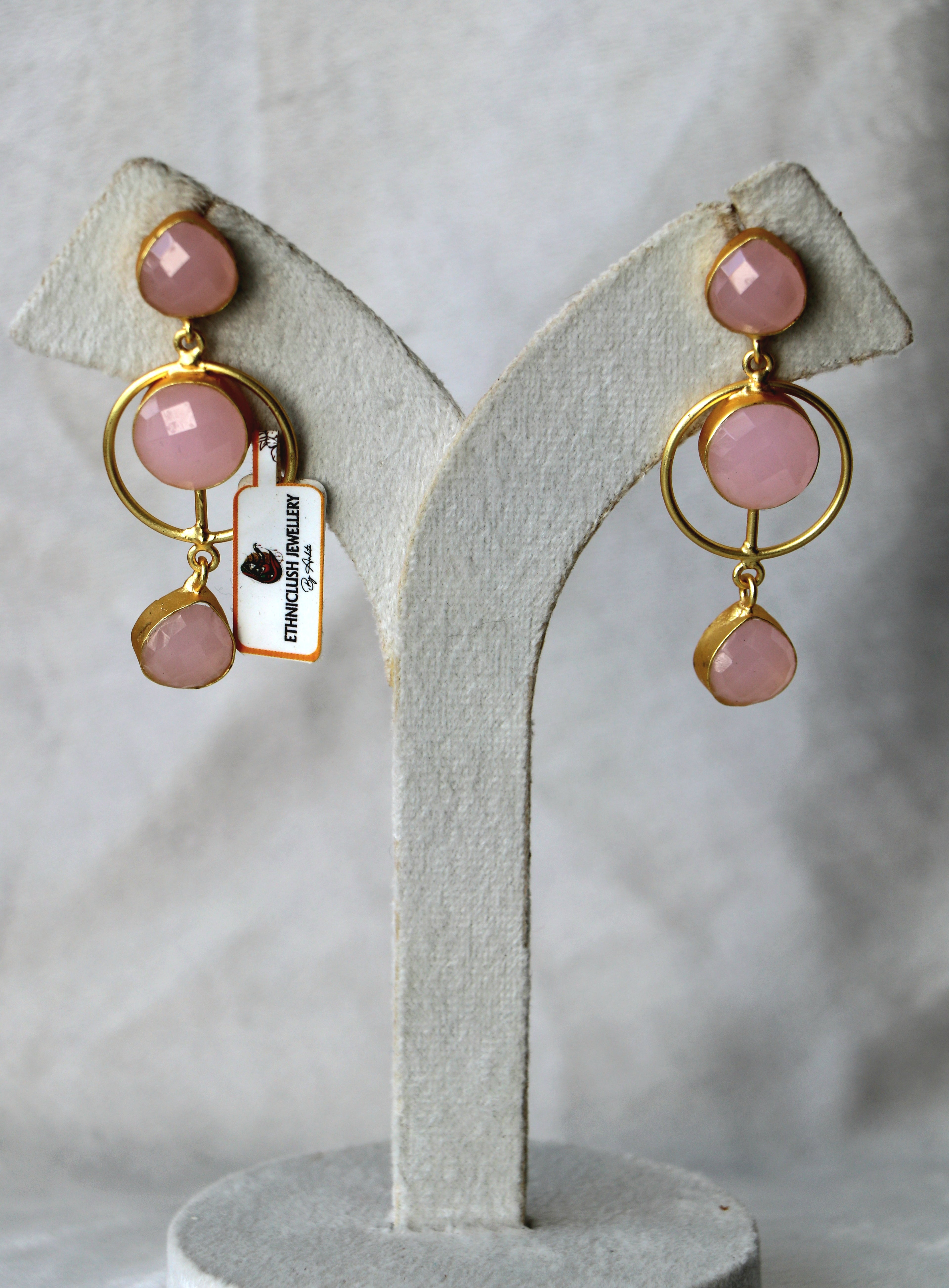 Pink Cascade Gemstone Earrings