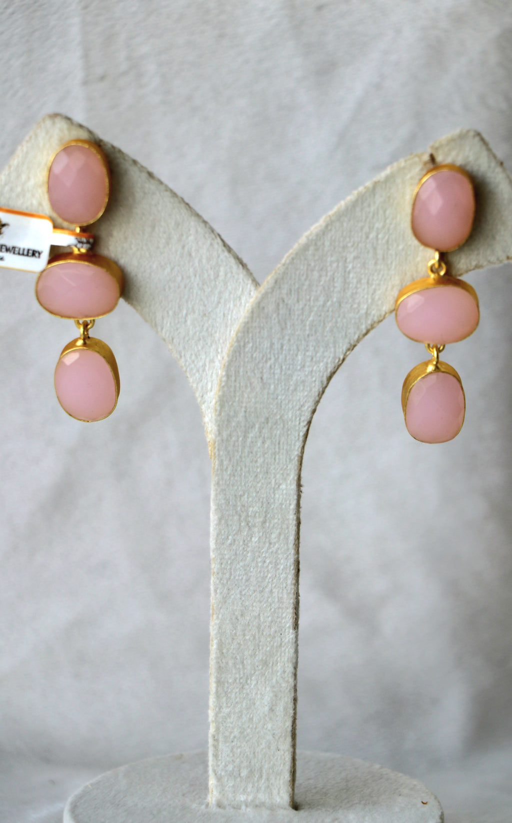 Pink Faceted Cascade Earrings
