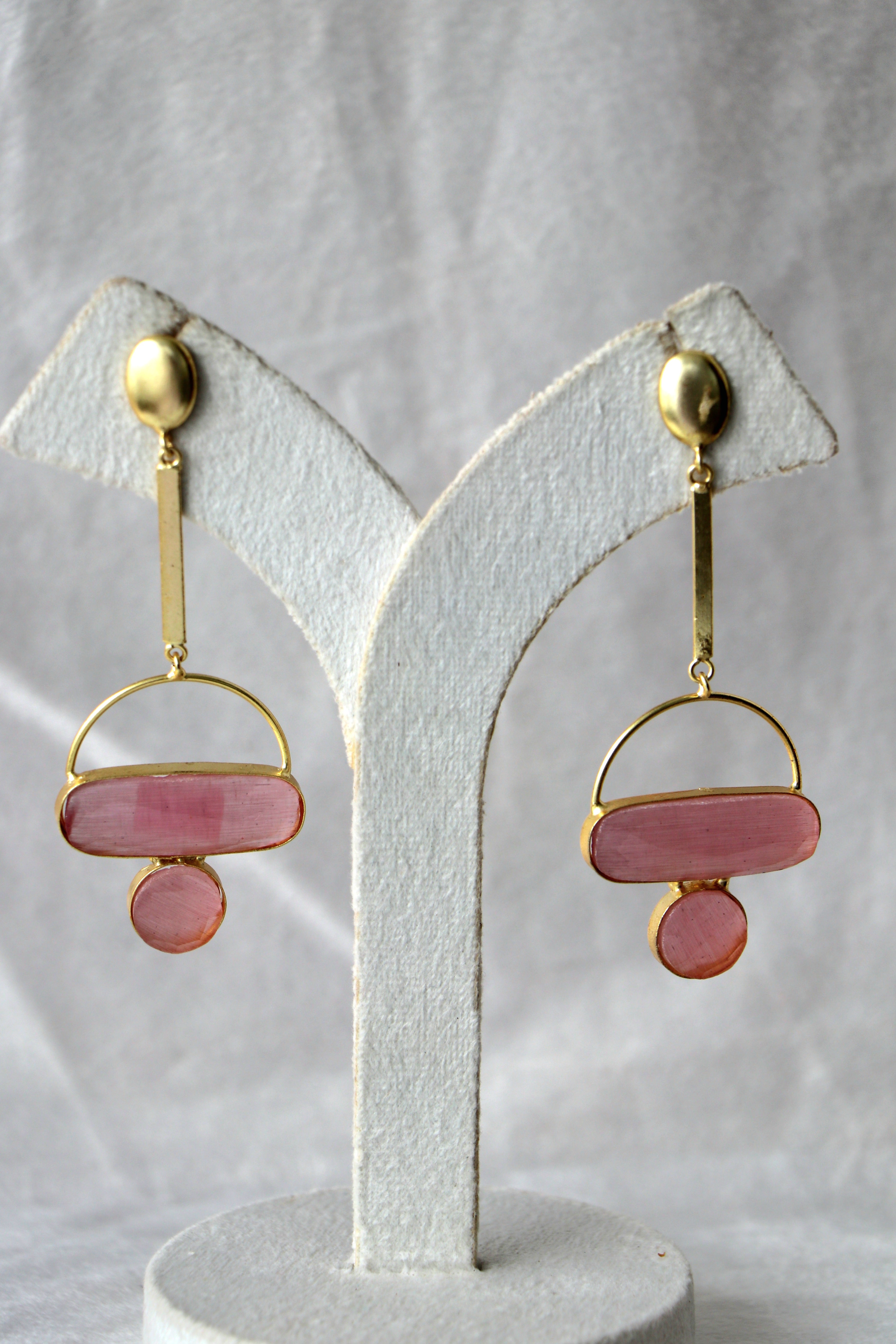 Pink Horizon Geometric Earrings