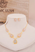 Minimalist Rose Quartz Necklace Set