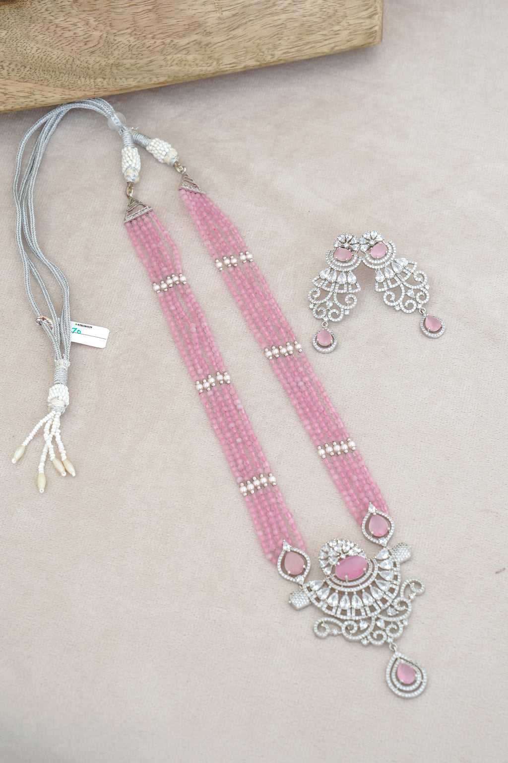 Pink Bloom Kundan Necklace Set