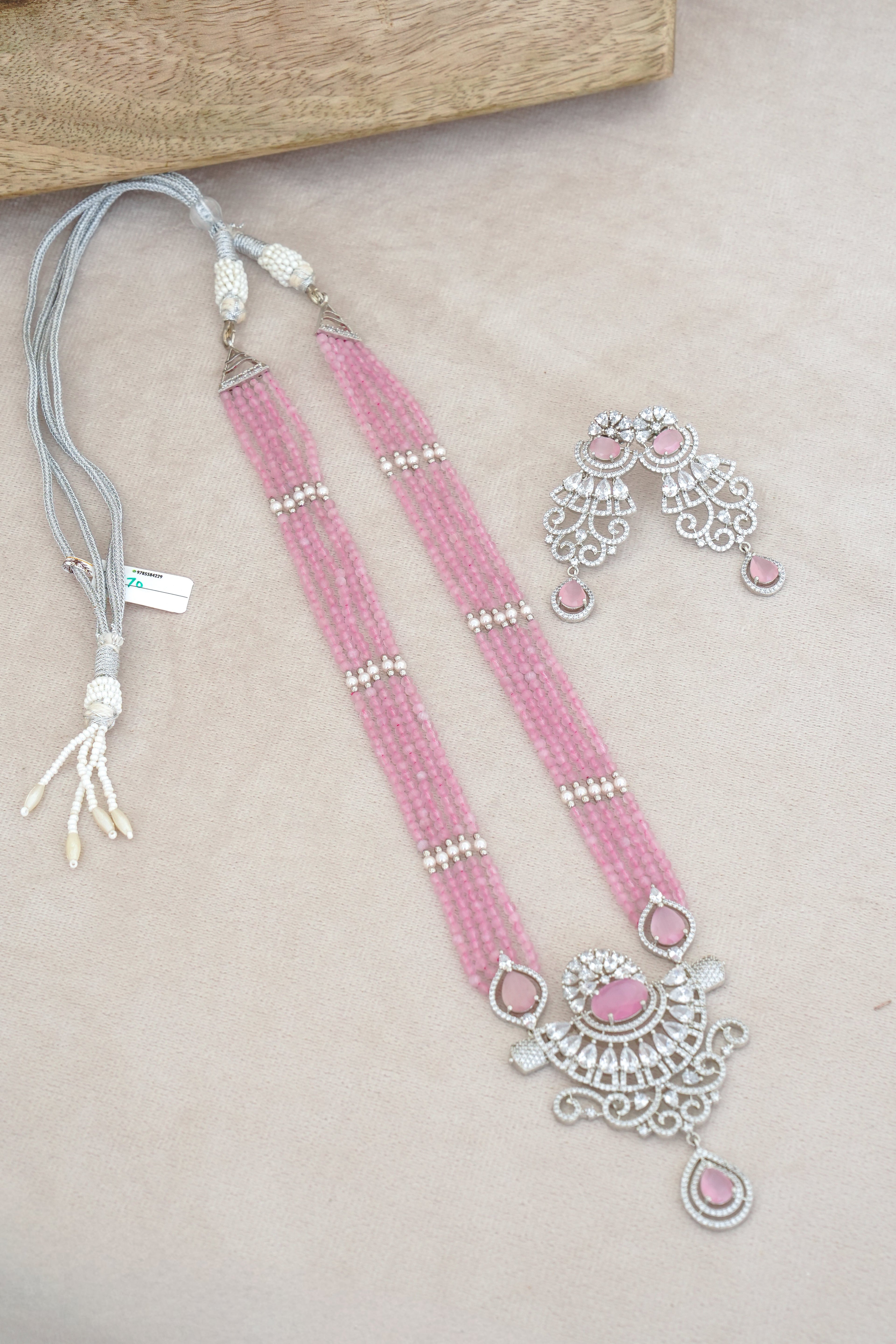 Pink Bloom Kundan Necklace Set