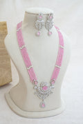 Pink Bloom Kundan Necklace Set
