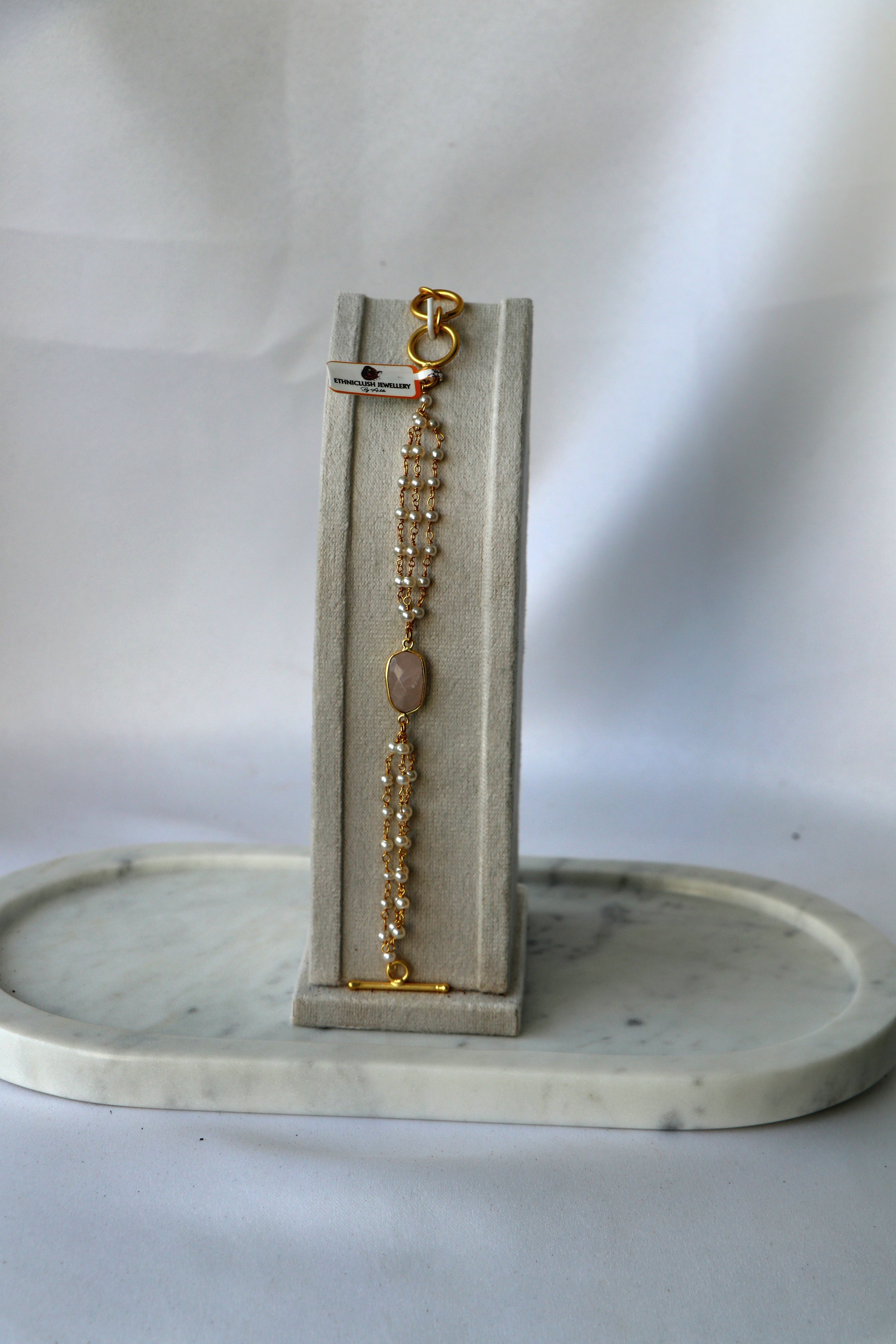 Pink Pearl  Rose Quartz Cascade Necklace