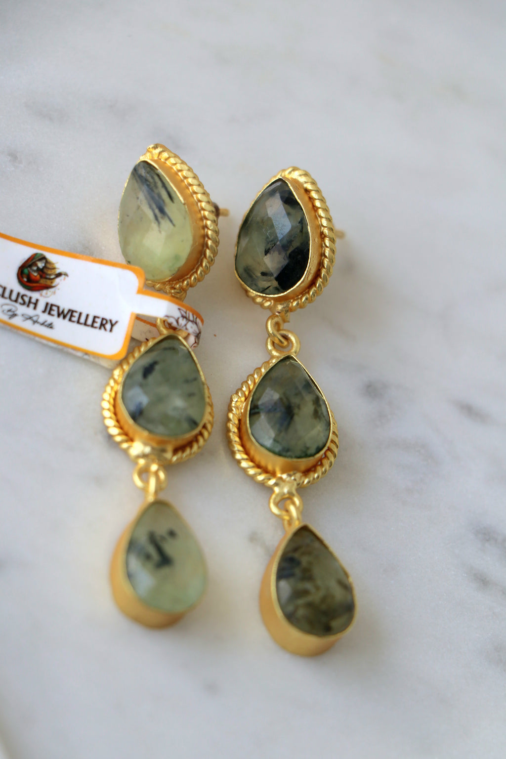 Prehnite Cascade Earrings