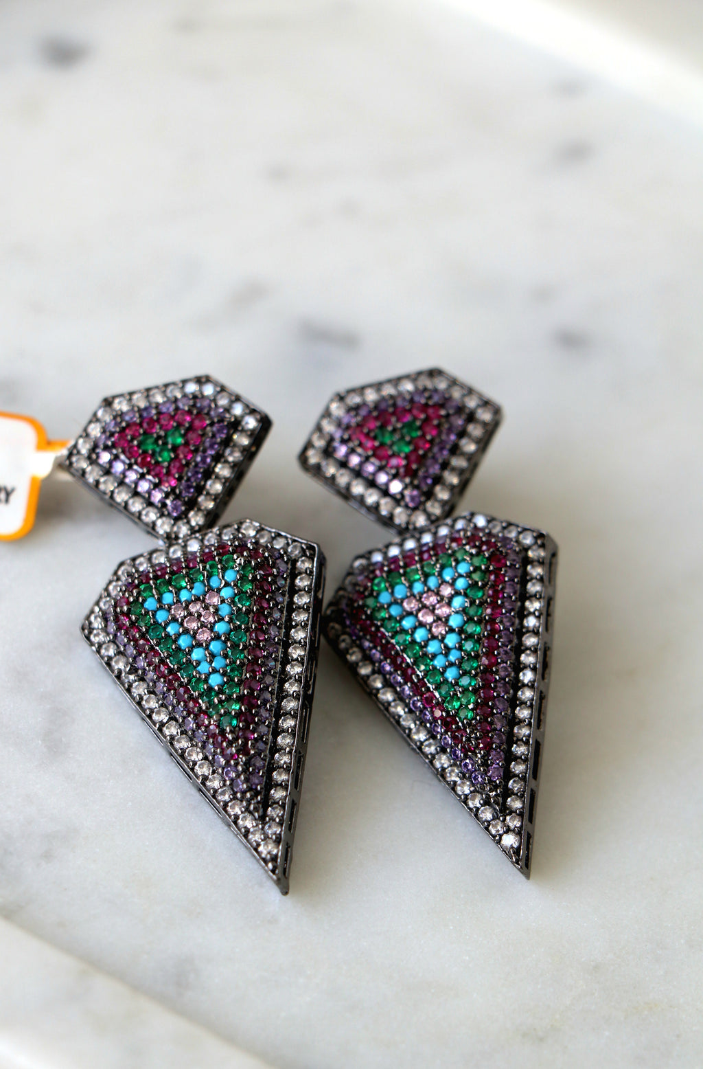 Prismatic Triad Statement Earrings