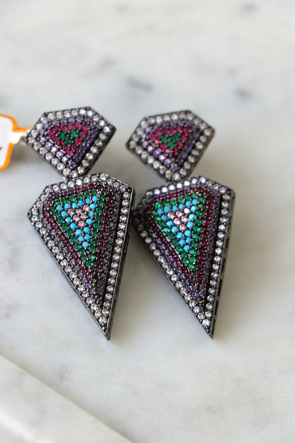 Prismatic Triad Statement Earrings