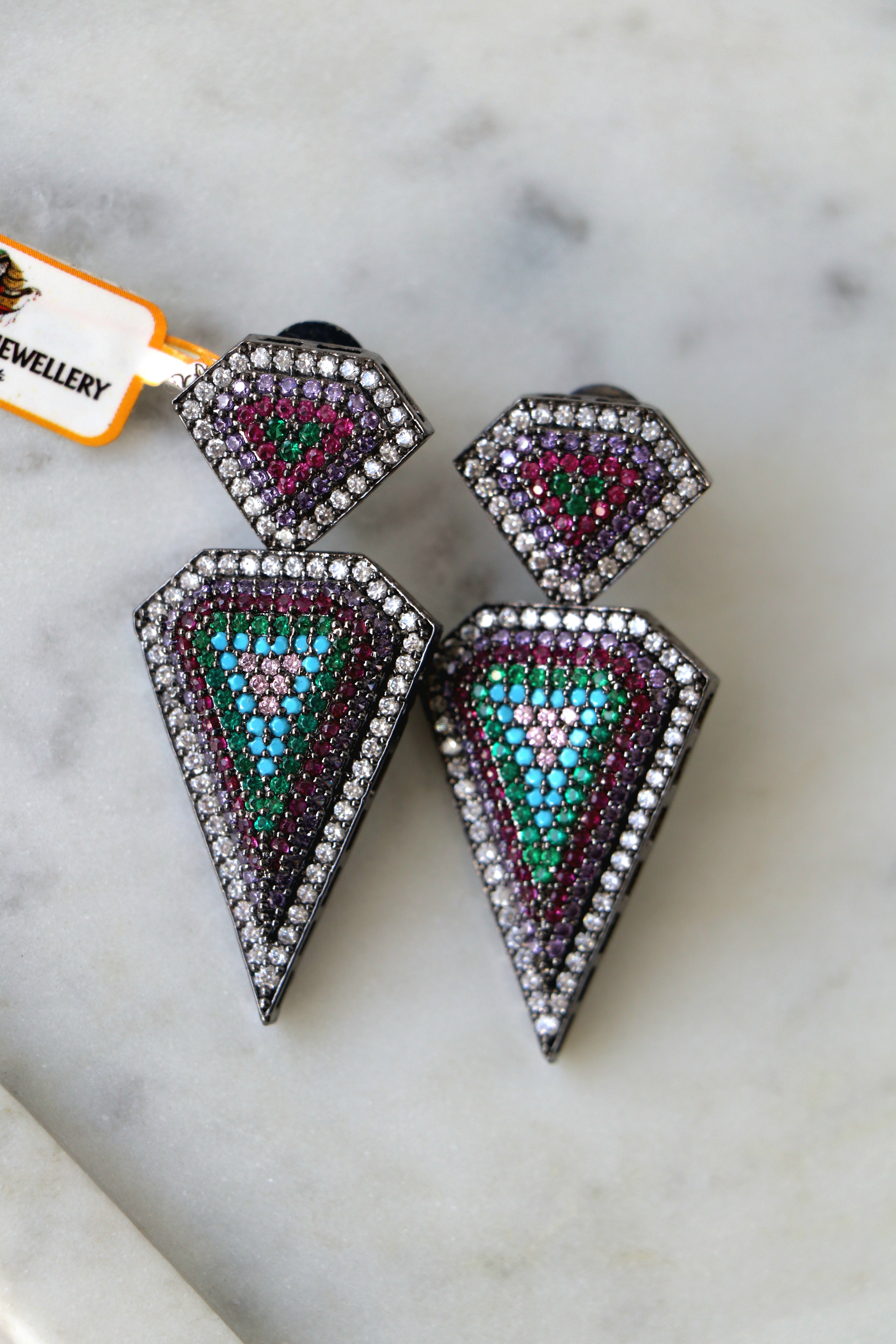 Prismatic Triad Statement Earrings