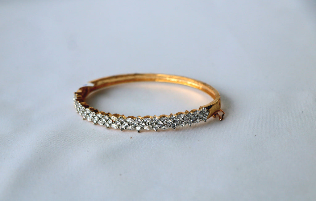 Radiant CZ Studded Openable Bangle Bracelet