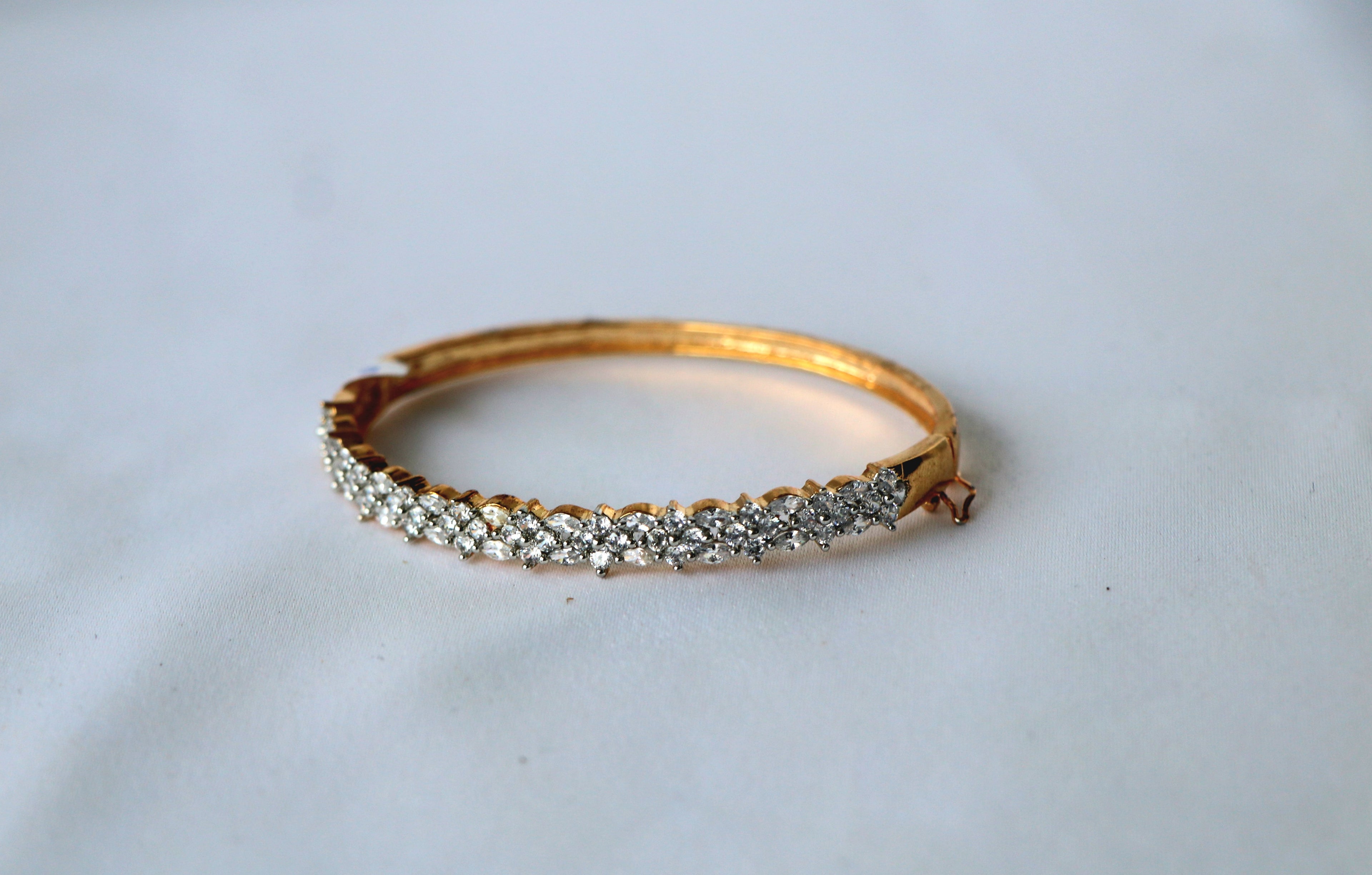 Radiant CZ Studded Openable Bangle Bracelet