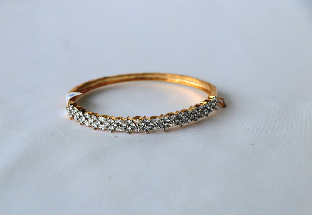 Radiant CZ Studded Openable Bangle Bracelet