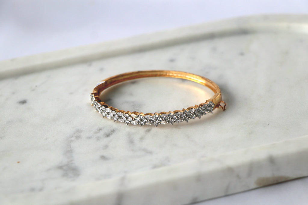 Radiant CZ Studded Openable Bangle Bracelet