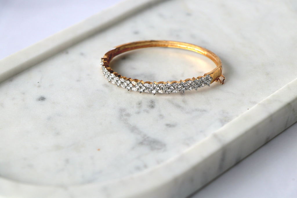Radiant CZ Studded Openable Bangle Bracelet