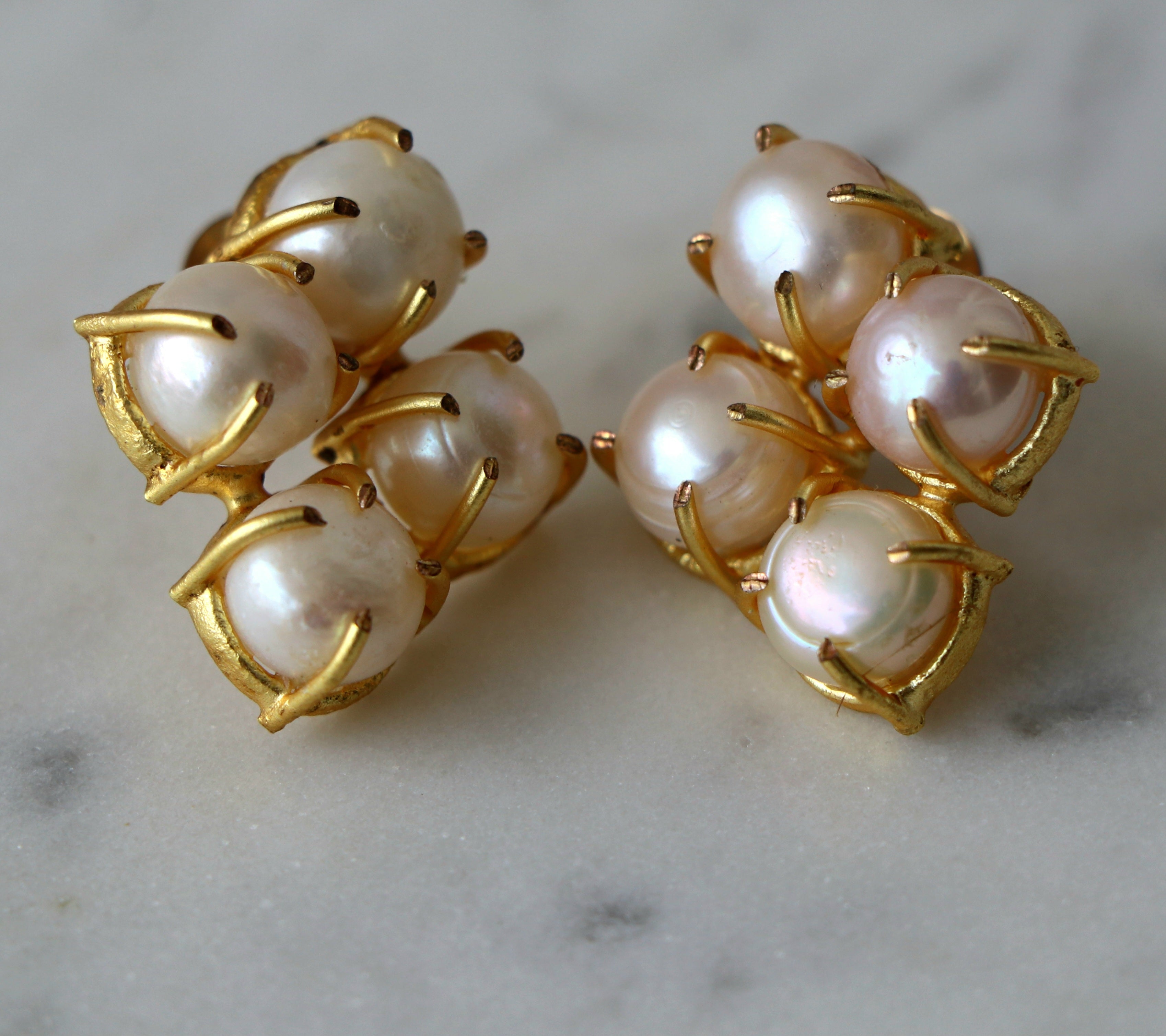 Radiant Pearl Cluster Earrings