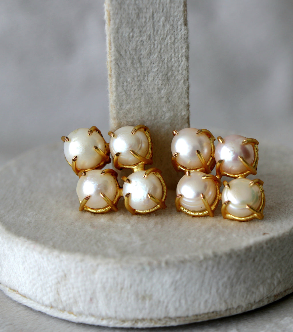 Radiant Pearl Cluster Earrings