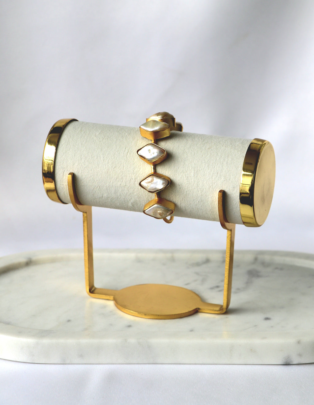 Radiant Baroque Pearl Open Cuff Bracelet