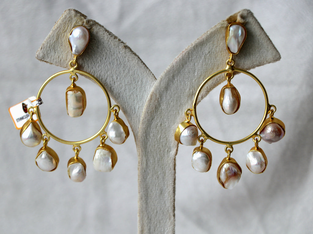 Radiant Pearl Chaandbali Earrings
