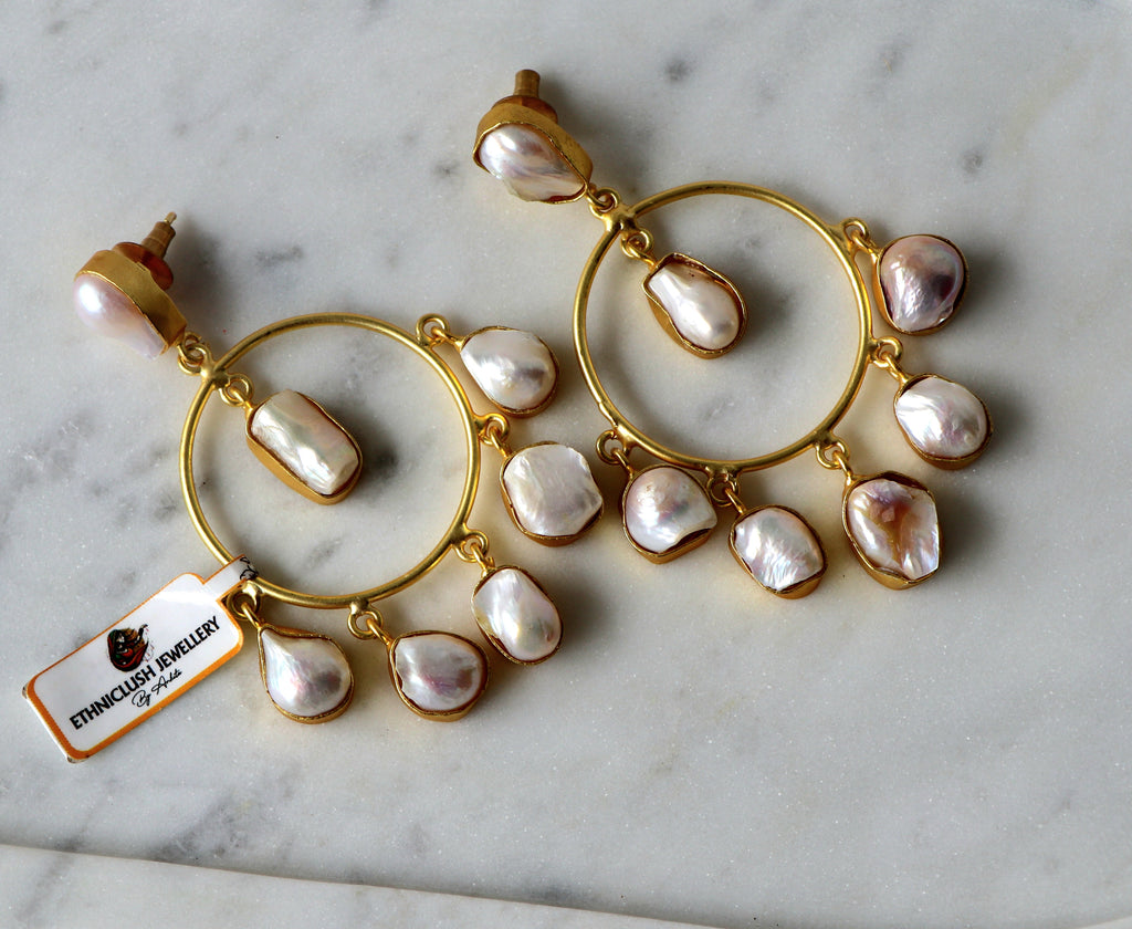 Radiant Pearl Chaandbali Earrings