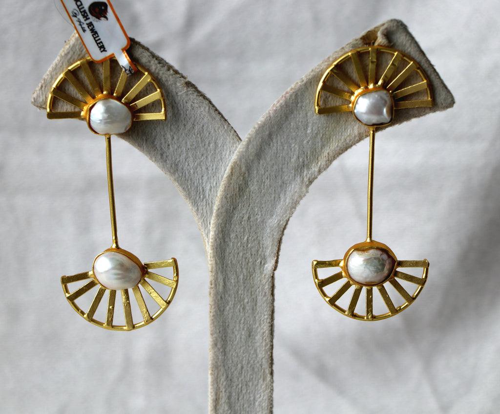 Radiant Pearl Sunburst Earrings