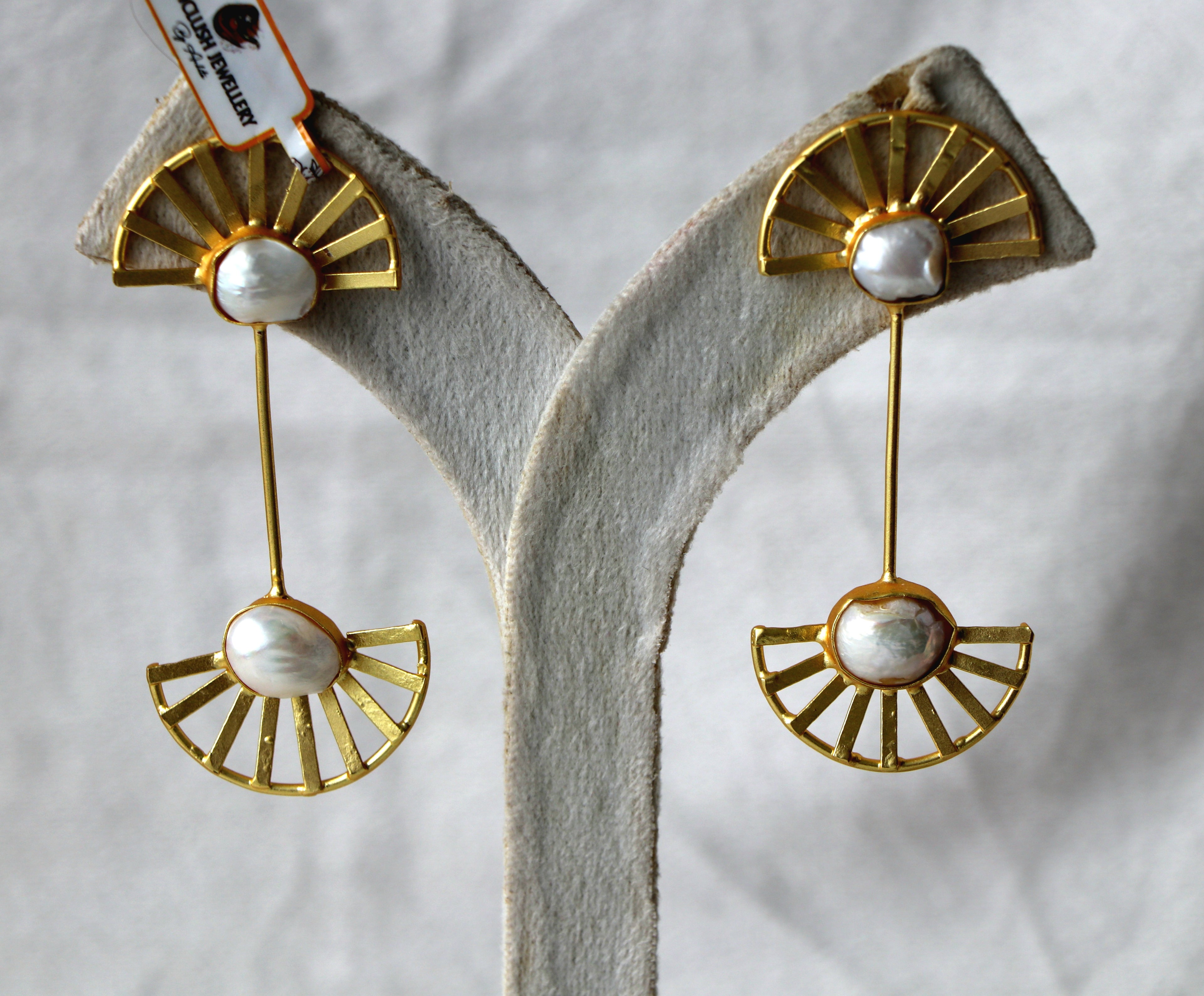 Radiant Pearl Sunburst Earrings