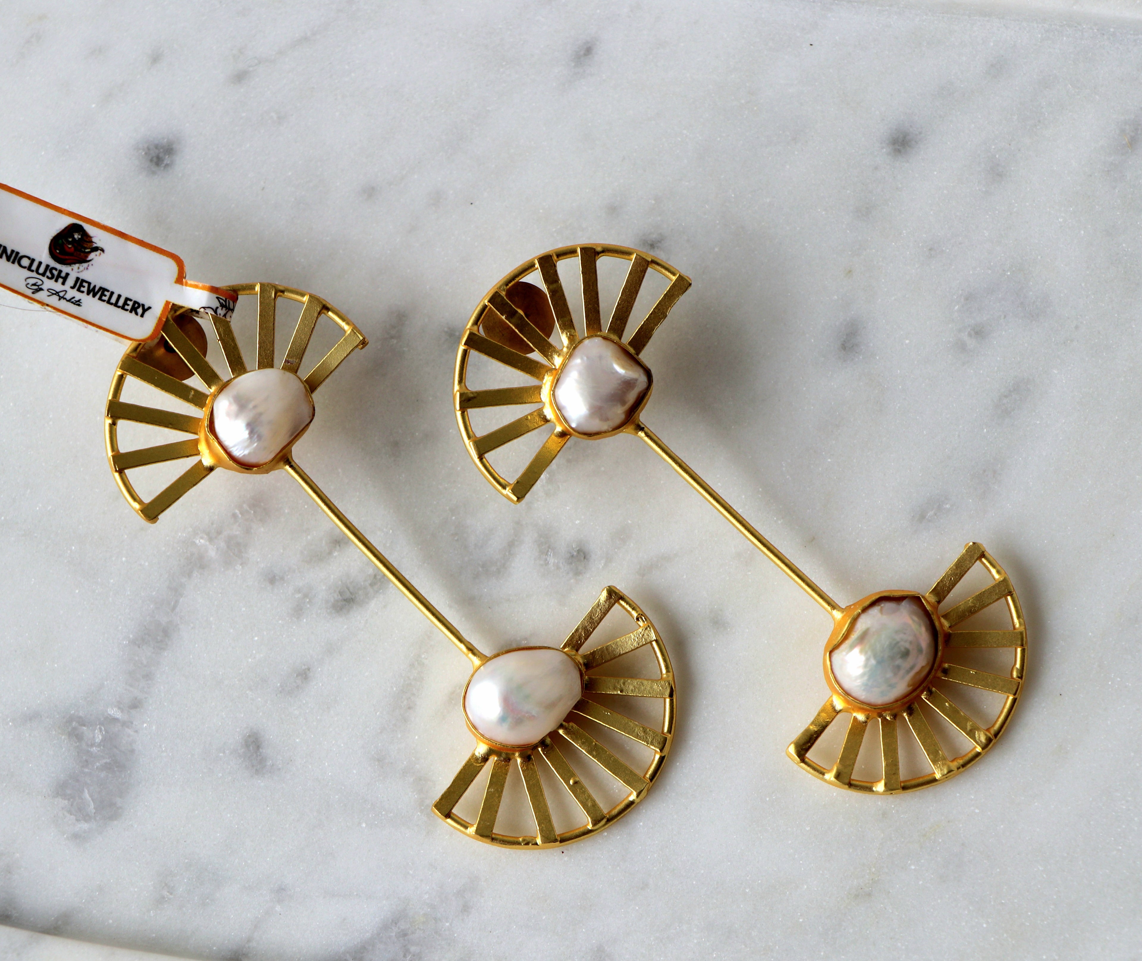 Radiant Pearl Sunburst Earrings