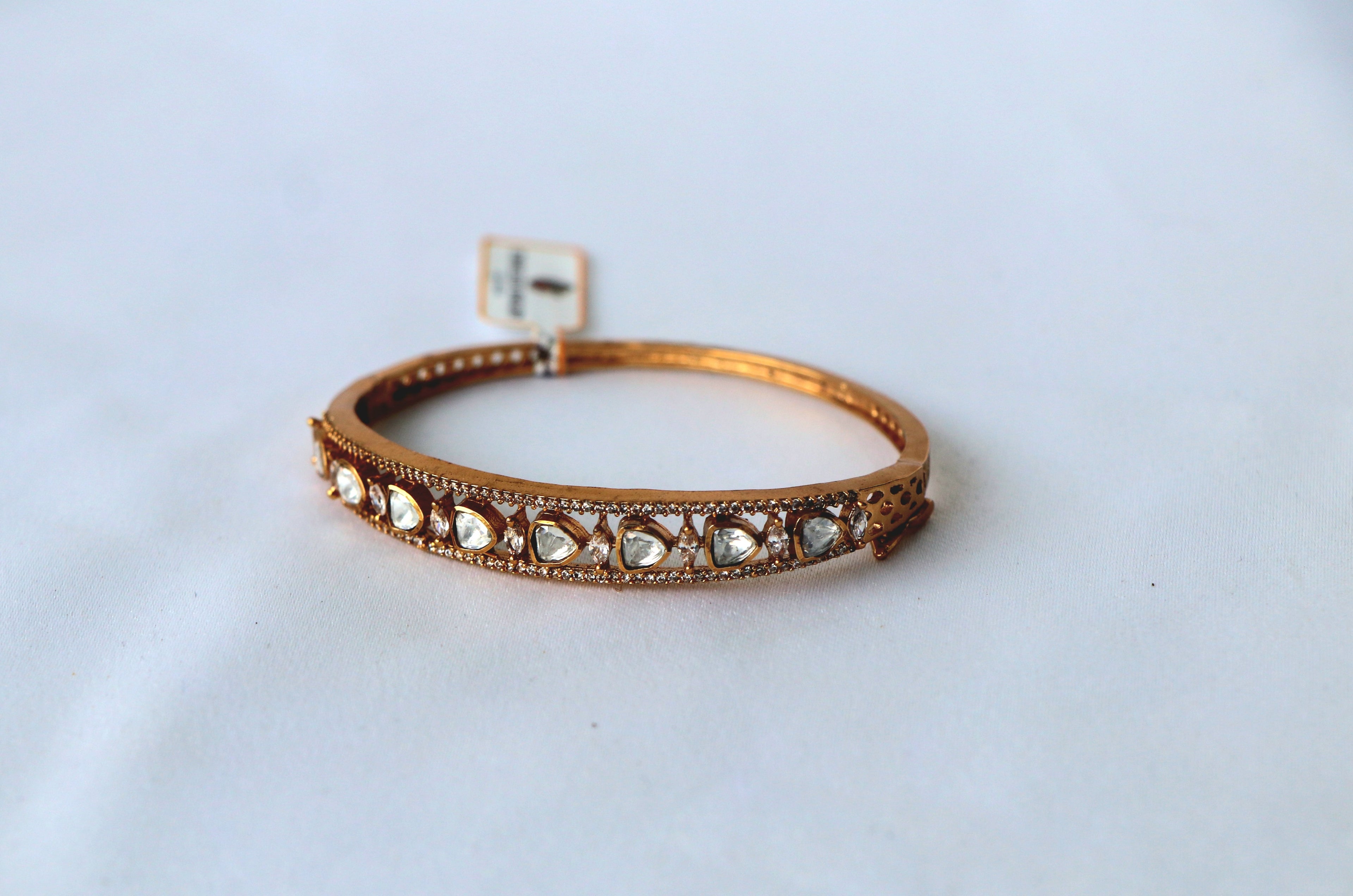 Teardrop Polki Kundan Openable Bracelet