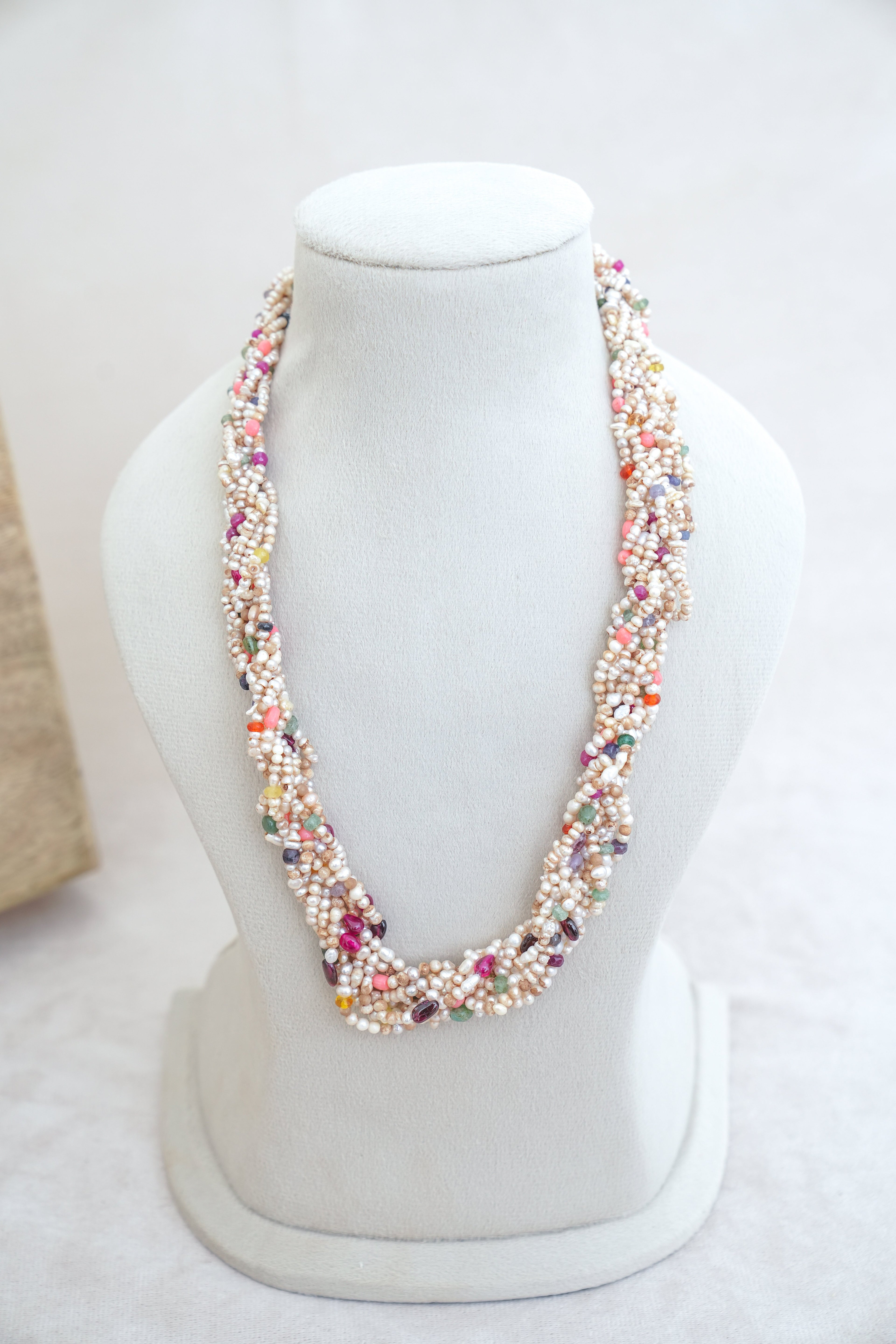 Rainbow Bloom Multi Strand Necklace