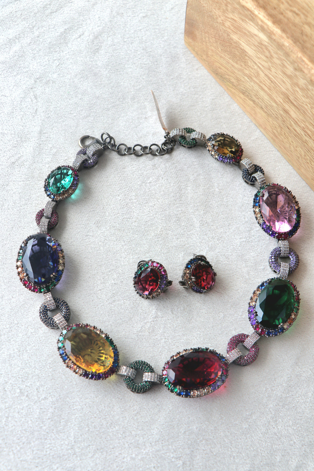 Rainbow Gemstone Necklace Set