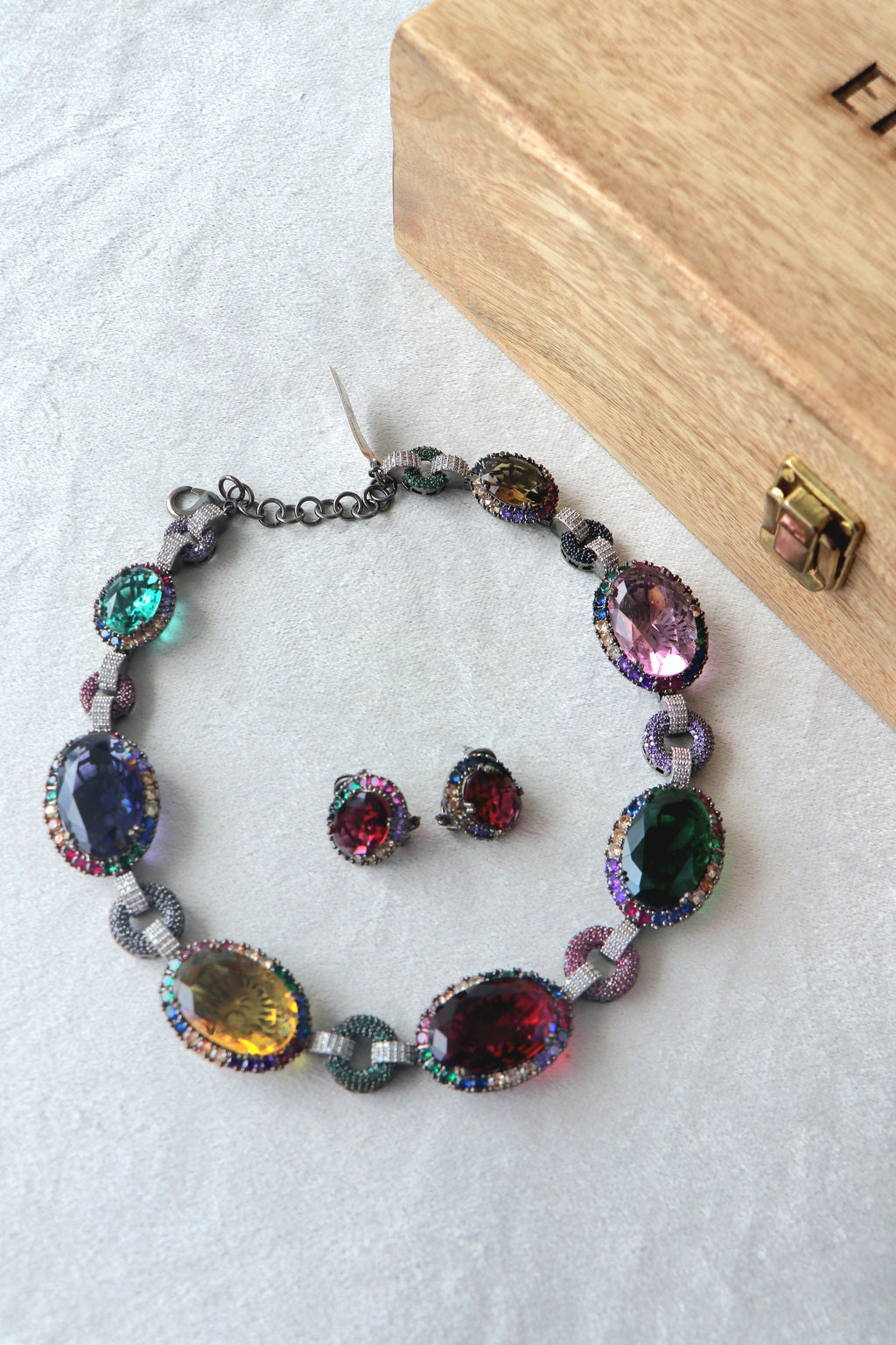 Rainbow Gemstone Necklace Set