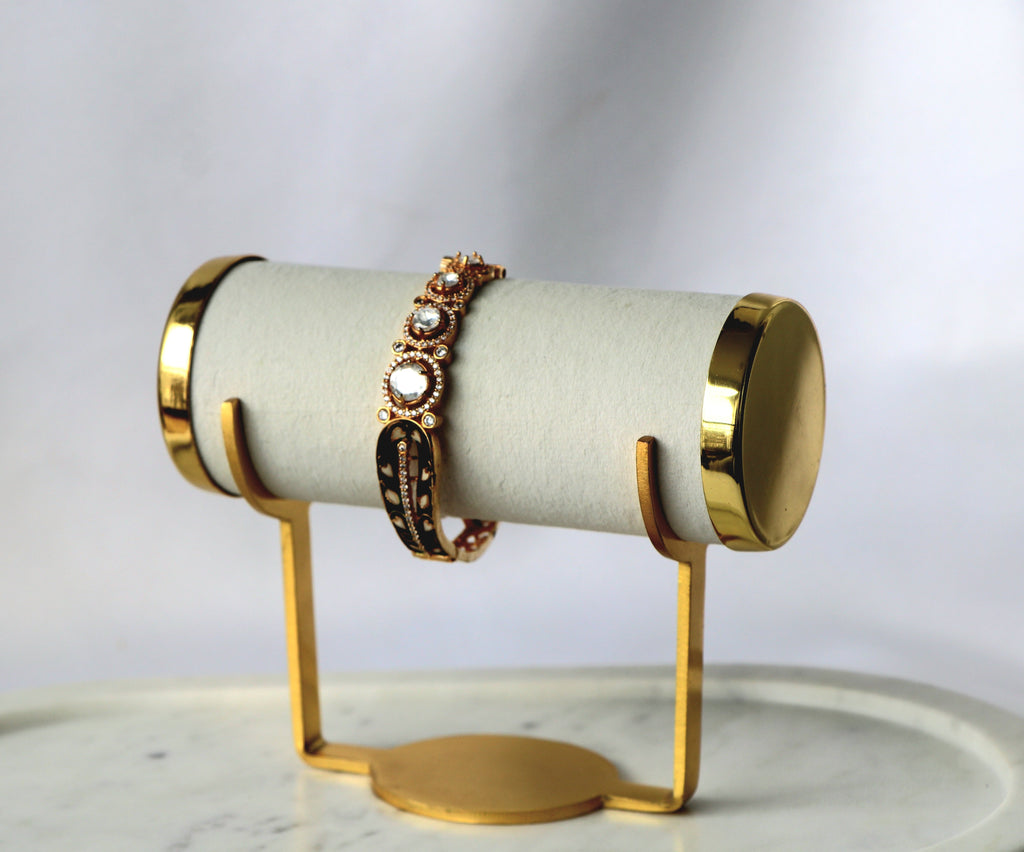 Green Meenakari Kundan Statement Bracelet