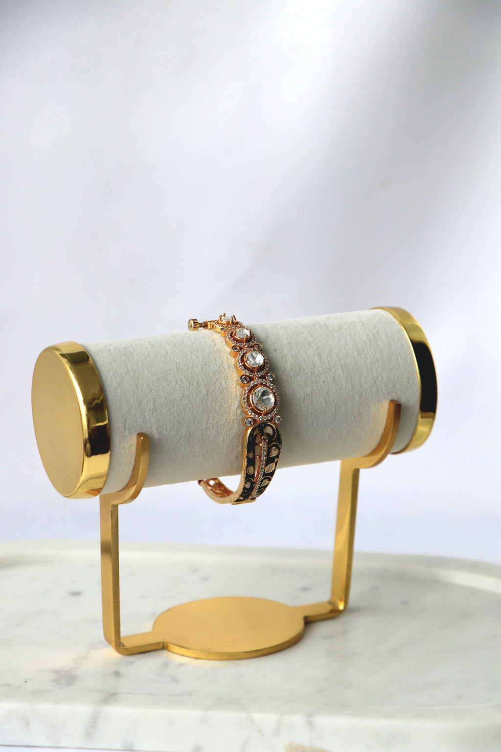Green Meenakari Kundan Statement Bracelet